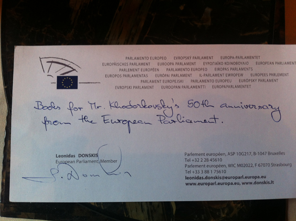 Note from parliamentarians