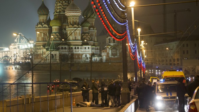 The body of Boris Nemtsov, Bolshoi Moskvoretsky Bridge, 27 February 2015